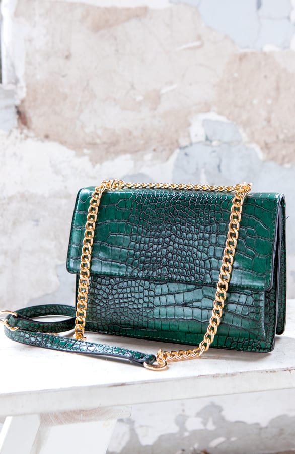 Deluxe Slangenprint Tas Alyna Groen – shoparchief