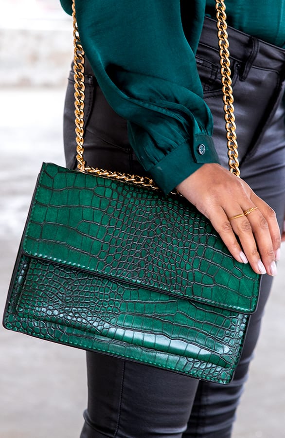 Deluxe Slangenprint Tas Alyna Groen – shoparchief — foto 2