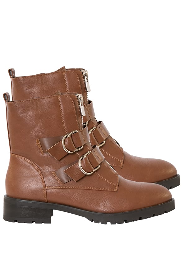 Enkellaarzen Rits En Gespen Kaylee Cognac – shoparchief
