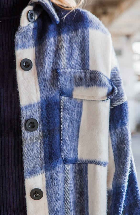 Fleece Jacket Geblokt Nova Blauw – shoparchief — foto 4