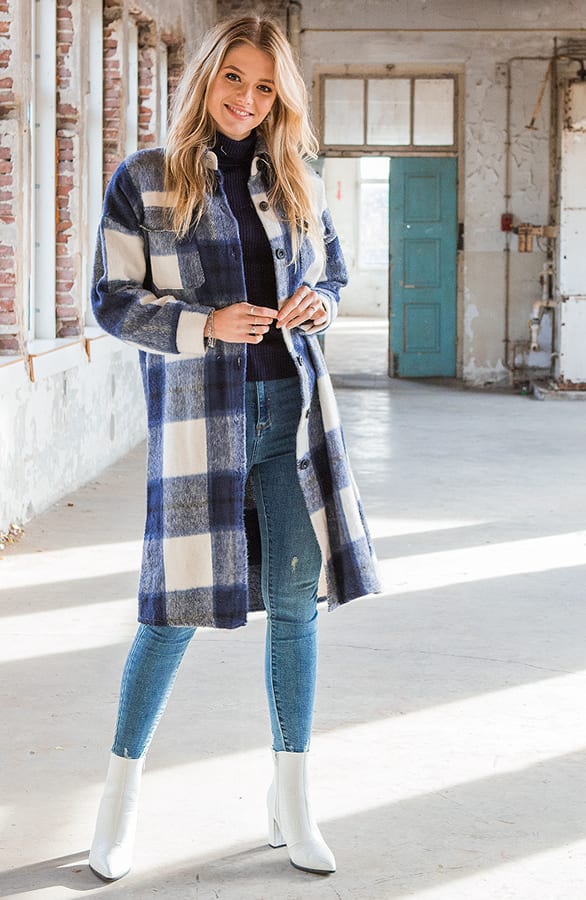 Fleece Jacket Geblokt Nova Blauw – shoparchief — foto 3