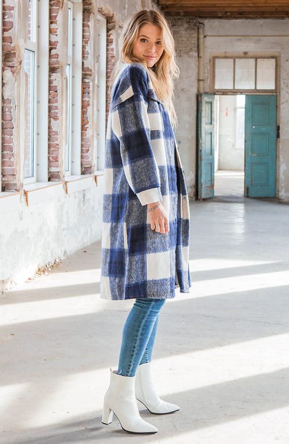 Fleece Jacket Geblokt Nova Blauw – shoparchief — foto 2