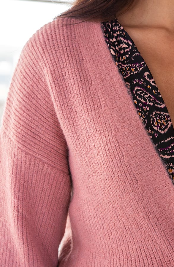 Gebreid Vest Ava Oud Roze – shoparchief — foto 3