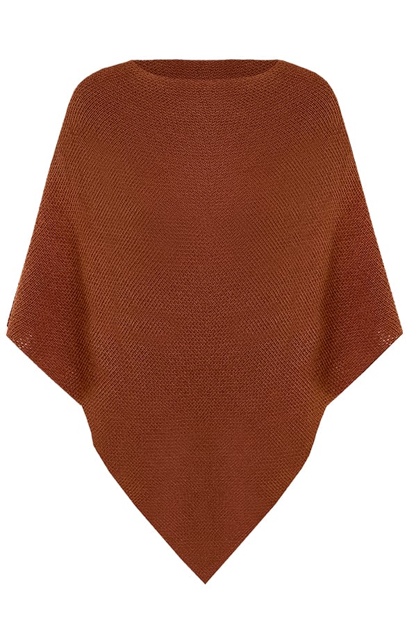 Gebreide Poncho Bibi Camel – shoparchief