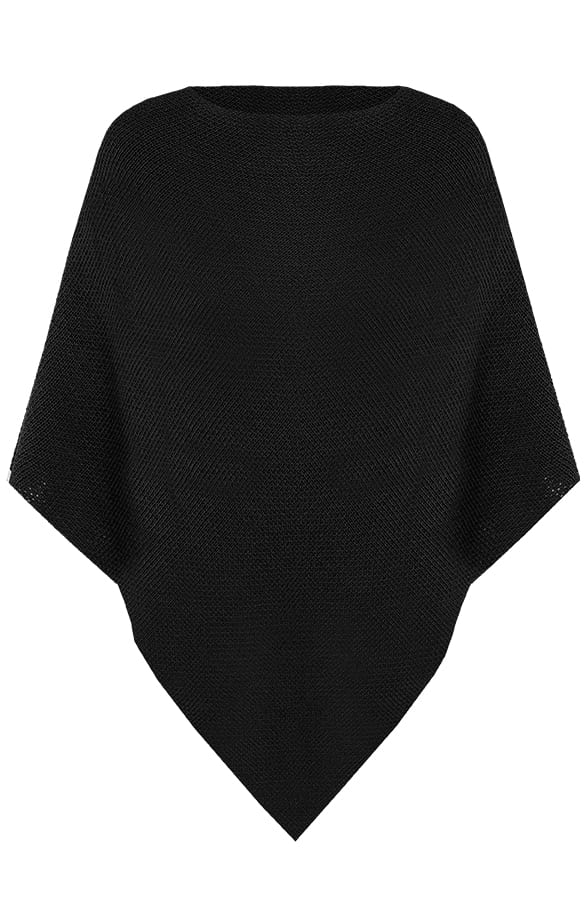 Gebreide Poncho Bibi Zwart – shoparchief