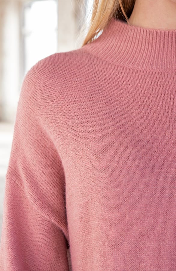 Gebreide Tuniek Met Col Lena Oud Roze – shoparchief — foto 3
