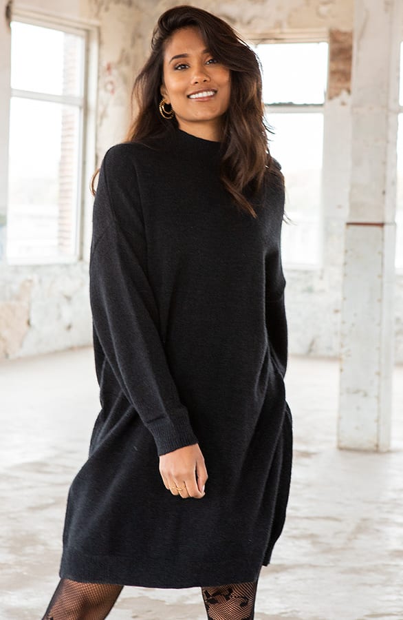 Gebreide Tuniek Met Col Lena Zwart – shoparchief