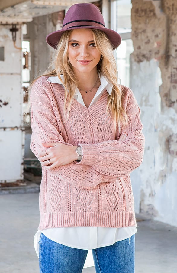 Gehaakte Trui Juna Dust Roze – shoparchief — foto 2