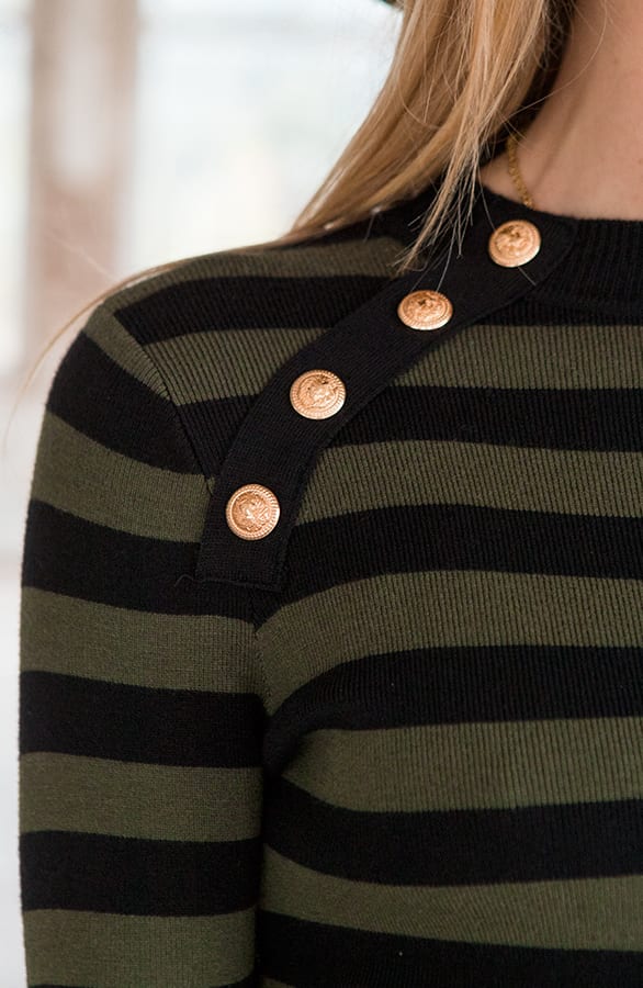 Gestreepte Jurk Kelly Legergroen – shoparchief — foto 4