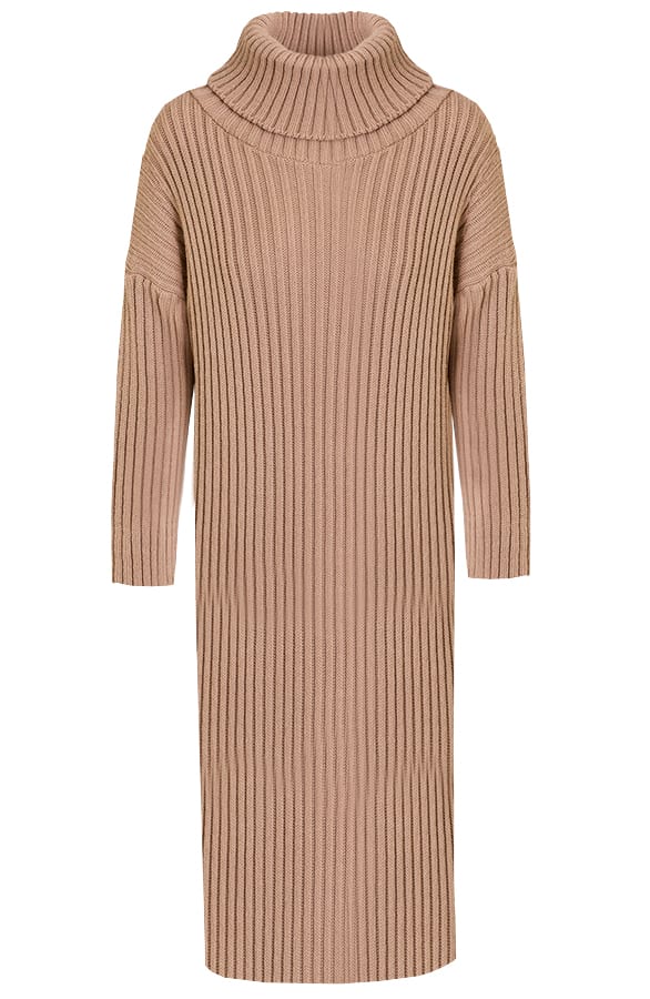 Jurk Met Col Marith Camel – shoparchief