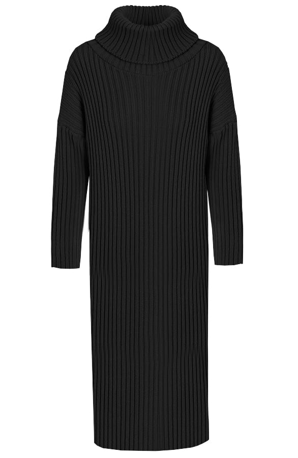 Jurk Met Col Marith Zwart – shoparchief