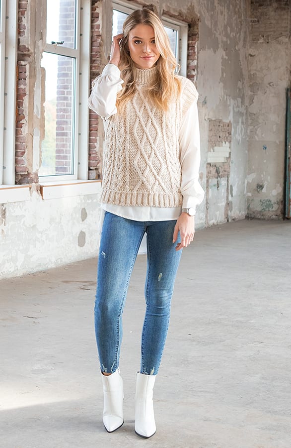 Kabel Spencer Met Col Aiva Beige – shoparchief — foto 3