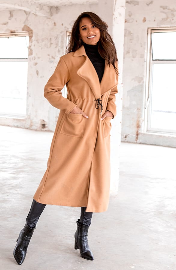 Lange Trenchcoat Jada Camel – shoparchief — foto 3