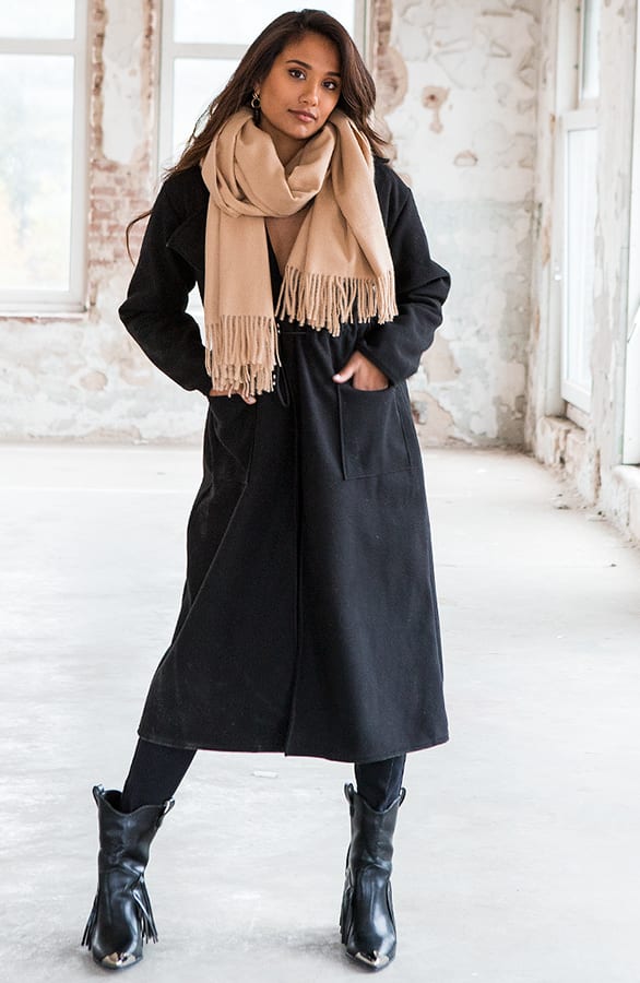 Fringe Boots Leer Alyssa Zwart – shoparchief — foto 5