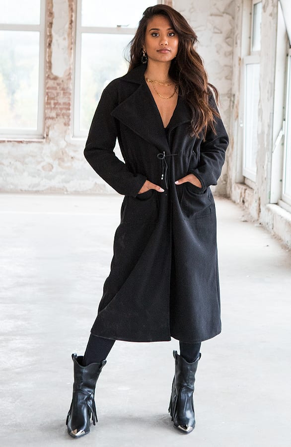 Lange Trenchcoat Jada Zwart – shoparchief — foto 3