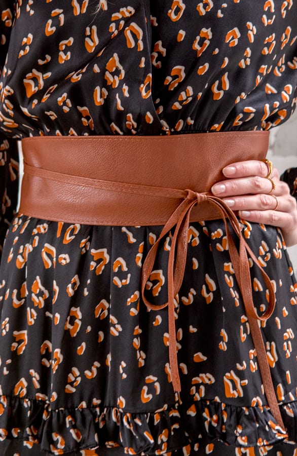 Leren Wikkelriem Veronique Cognac – shoparchief