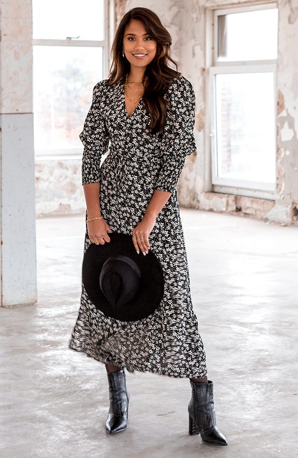 Maxi Bloemen Jurk Zoey Wit – shoparchief — foto 2