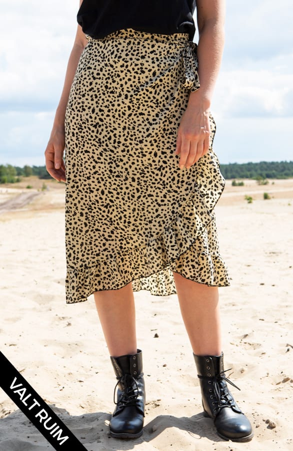 Midi Wikkelrok Cheetah Andrea Beige – shoparchief
