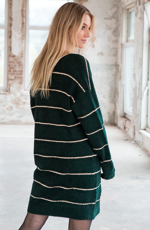 Oversized Gestreepte Tuniek Aïcha Smaragd – shoparchief — foto 4