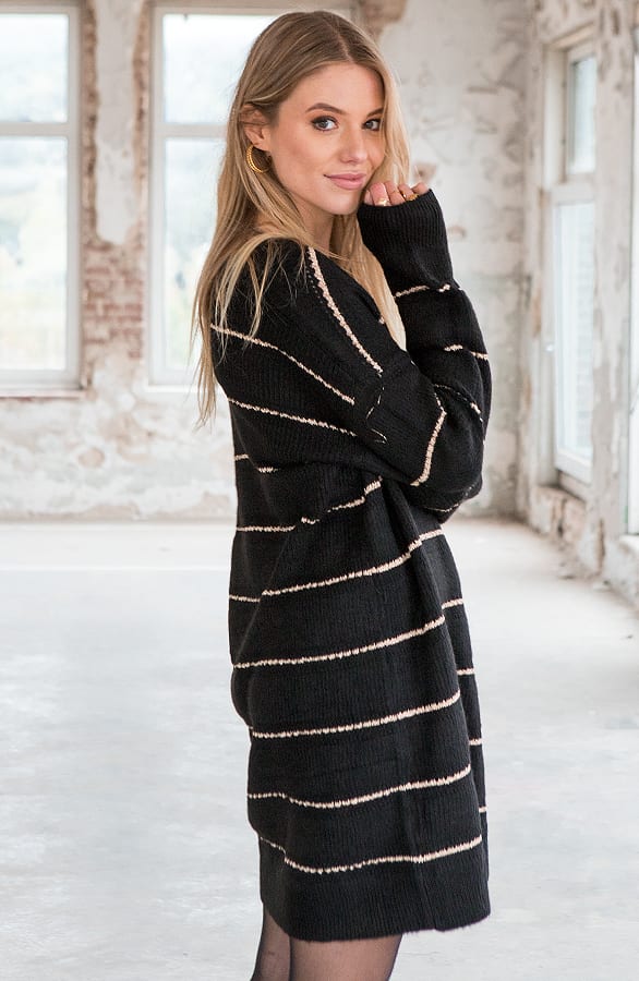Oversized Gestreepte Tuniek Aïcha Zwart – shoparchief