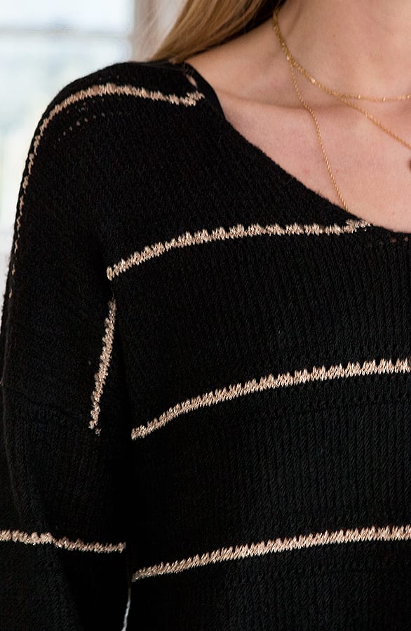 Oversized Gestreepte Tuniek Aïcha Zwart – shoparchief — foto 4