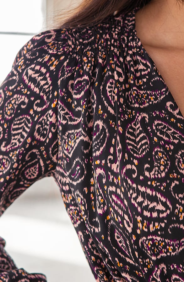Paisley Jurk Bodil Roze Zwart – shoparchief — foto 2