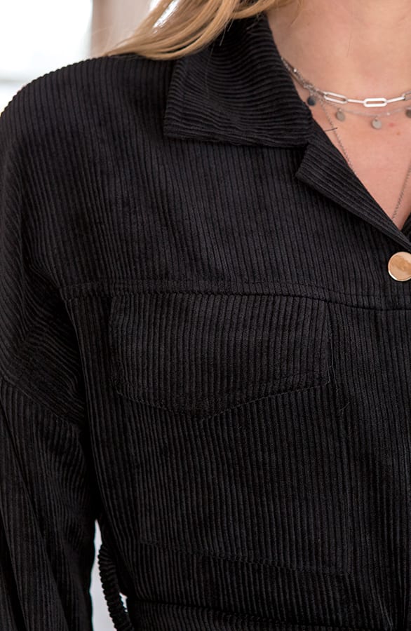 Peggy Corduroy Jurk Zwart – shoparchief — foto 4