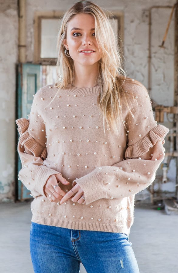 Parel Trui Lizzy Taupe – shoparchief