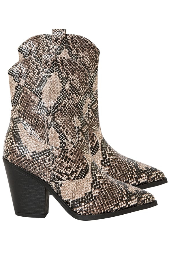 Slangenprint Cowboy Laarzen Amberly – shoparchief