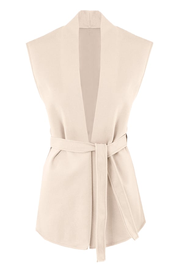 Soft Vest Met Strik Caro Beige – shoparchief