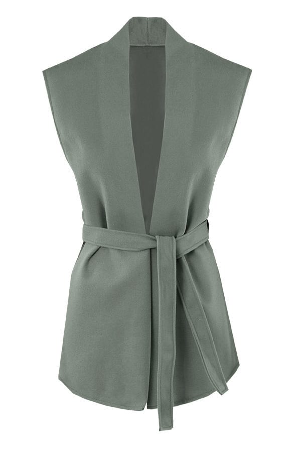 Soft Vest Met Strik Caro Groen – shoparchief