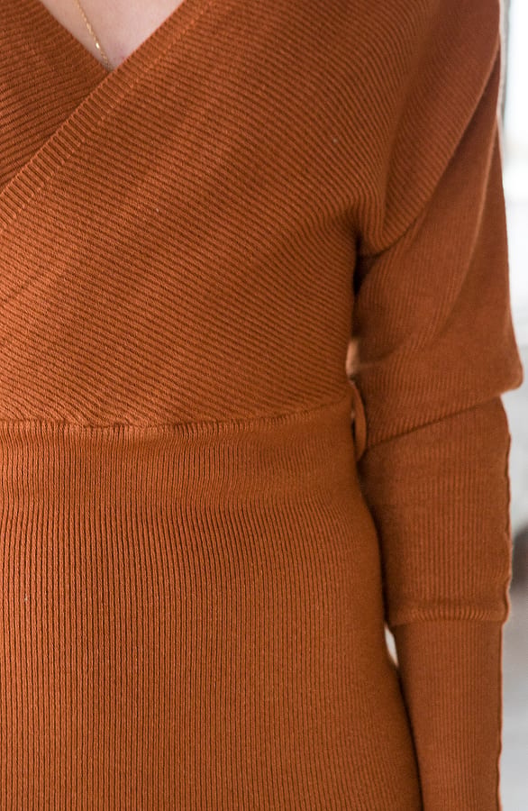 Stretch Omslag Jurk Mia Cognac – shoparchief — foto 4