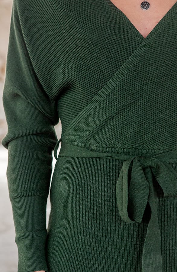 Stretch Omslag Jurk Mia Groen – shoparchief — foto 4