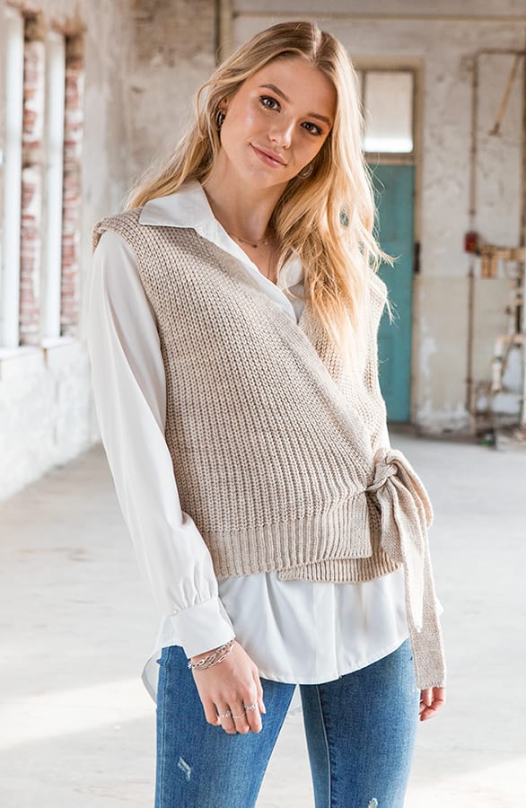 Strik Vest Spencer Vivian Beige – shoparchief — foto 5