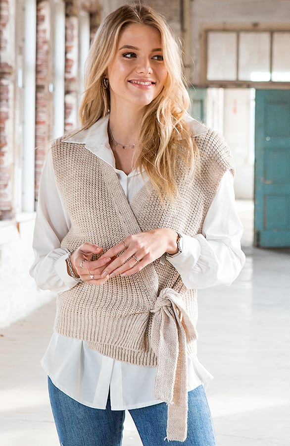 Strik Vest Spencer Vivian Beige – shoparchief