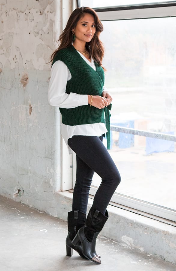 Strik Vest Spencer Vivian Smaragd – shoparchief — foto 2