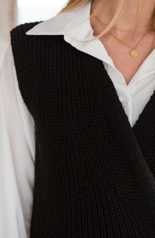 Strik Vest Spencer Vivian Zwart – shoparchief — foto 4
