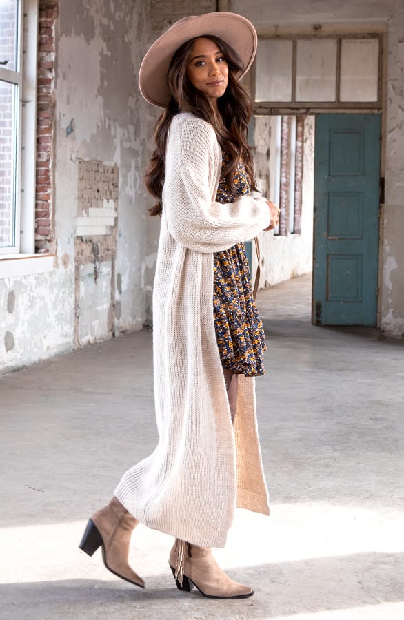 Suede Fringe Laarzen Amanda Taupe – shoparchief — foto 3