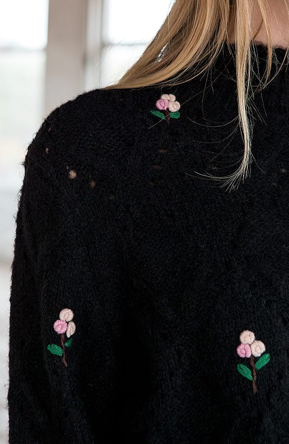 Trui Gebreid Flowers Alissa Zwart – shoparchief — foto 4