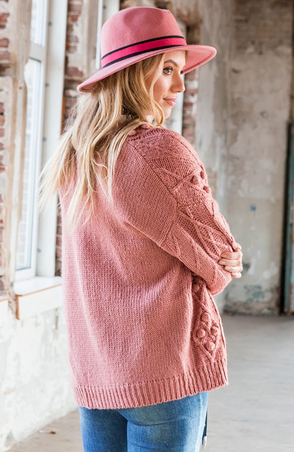 Vest Met Pompons Gebreid Teresa Roze – shoparchief — foto 2