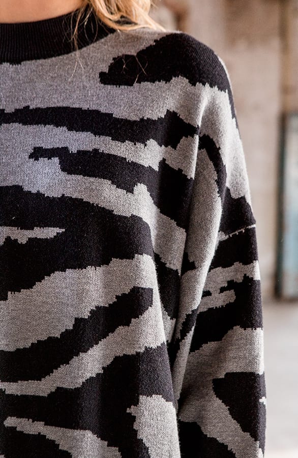 Tuniek Zebraprint Amely Zwart Grijs – shoparchief — foto 3
