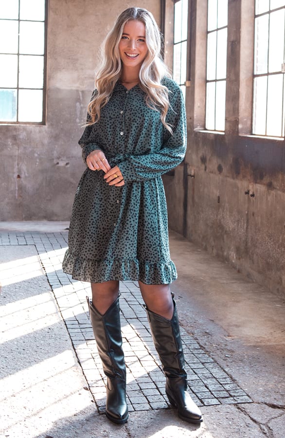 Cheetah Jurk Fay Legergroen – shoparchief — foto 5