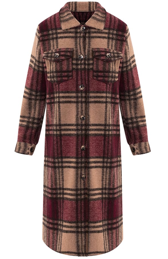 Geblokt Woven Jacket Lieve Bordeaux – shoparchief