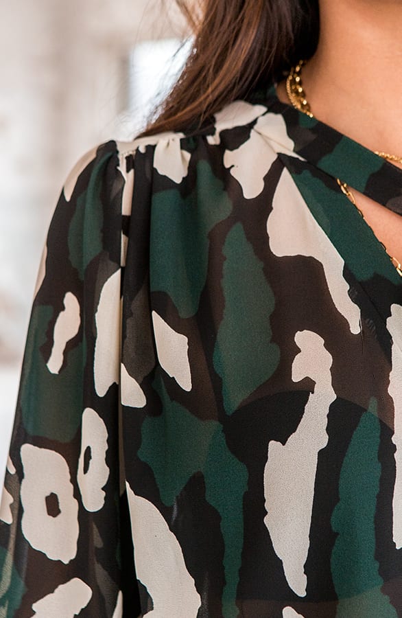 Legerprint Blouse Yvet Smaragd – shoparchief — foto 3