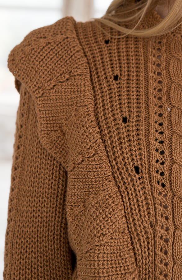 Ruches Trui Gehaakt Jolie Camel – shoparchief — foto 5