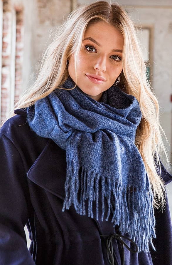 Sjaal Cashmere Sophie Blauw – shoparchief