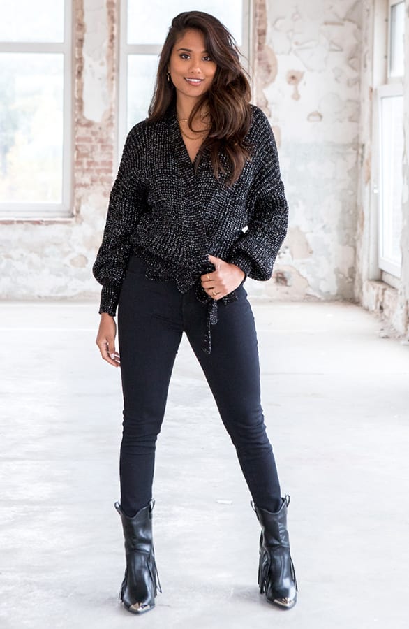 Strik Vest Ruby Lurex Zwart – shoparchief — foto 3