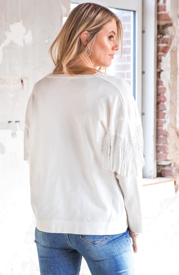 Trui Met Franjes Kaylinn Creme – shoparchief — foto 3