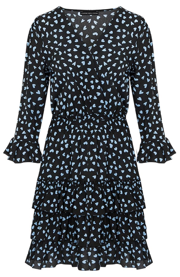 Hartjes Laagjes Jurk Zwart Blauw – shoparchief
