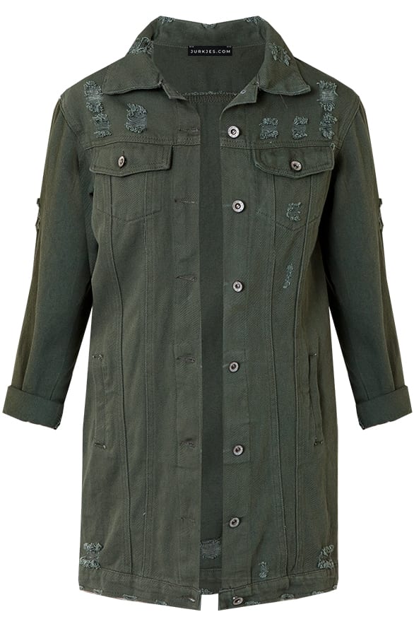 Sarah Denim Jacket Legergroen – shoparchief